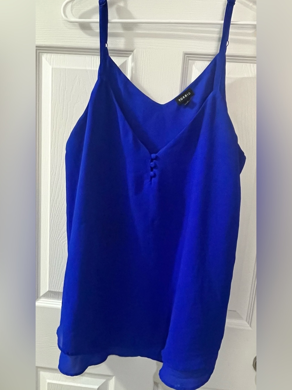 Torrid Royal Blue V-Neck Button Front Swing Cami Top Size 2